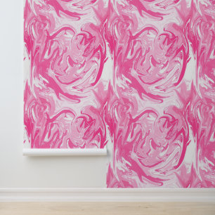 Abstract White and Pink Marble Pattern Wallpaper