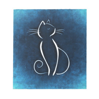 Abstract White Cat Notepad