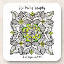 Abstract White Clematis Hand-Drawn Doodle