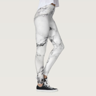 Abstract White Marble Leggings