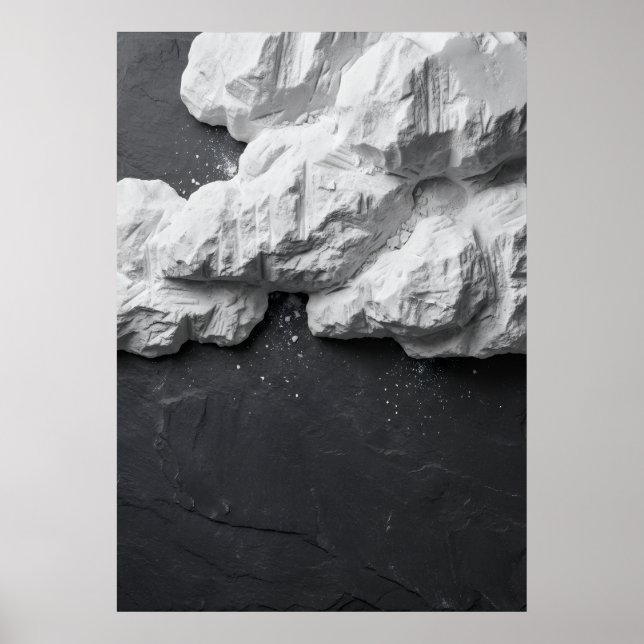 Abstract White Marble Rock Sculptural Fine Art Pri Poster (Front)