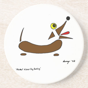 Abstract Wiener Dog Coaster