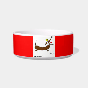 Abstract Wiener Dog Pet Bowl