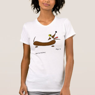Abstract Wiener Dog Womens Casual Scoop T-Shirt