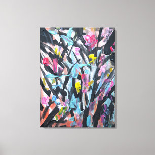Abstract Wild Botanical Neo-Expressionist Canvas Print
