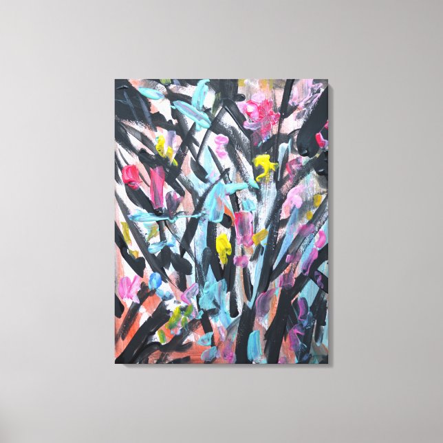 Abstract Wild Botanical Neo-Expressionist Canvas Print (Front)