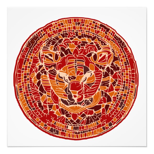 Abstract Wild Cat Head Photo Print (Front)