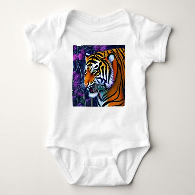 Abstract Wild  Majestic Predator Tiger Baby Bodysuit (Front)