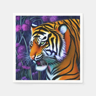 Abstract Wild Majestic Predator Tiger Napkin
