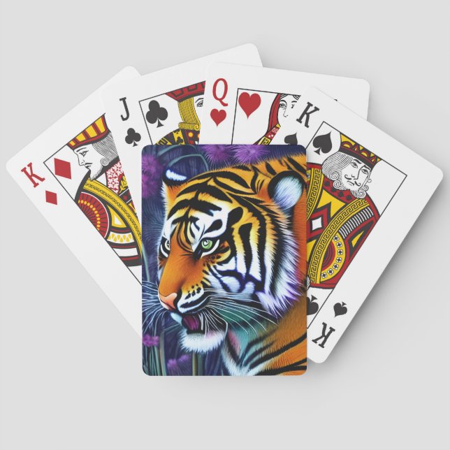 Abstract Wild  Majestic Predator Tiger Playing Cards (Back)