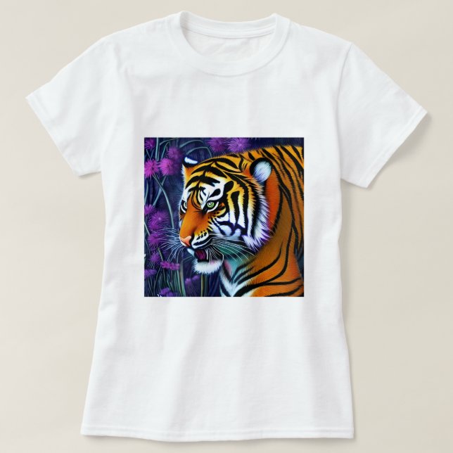 Abstract Wild  Majestic Predator Tiger T-Shirt (Design Front)