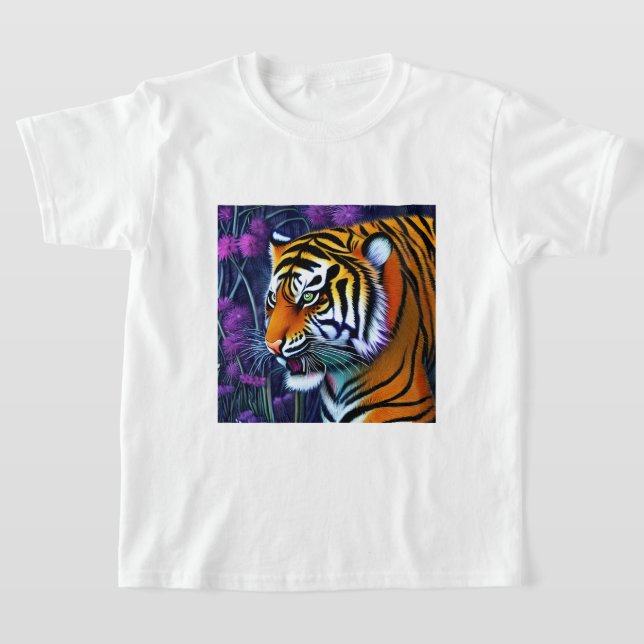 Abstract Wild  Majestic Predator Tiger T-Shirt (Laydown)