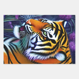 Abstract Wild  Majestic Predator Tiger Wrapping Paper Sheet