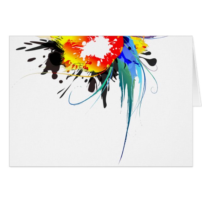 Abstract Wild Parrot Paint Splatters (Front Horizontal)