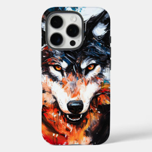 Abstract Wild Spirit Wolf iPhone 16 Pro Case