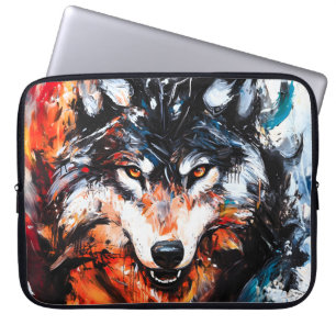 Abstract Wild Spirit Wolf Laptop Sleeve