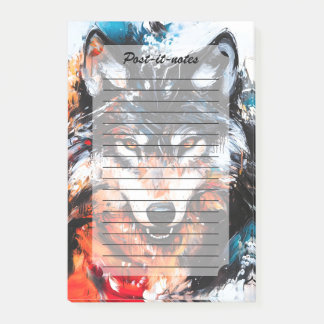 Abstract Wild Spirit Wolf Post-it Notes