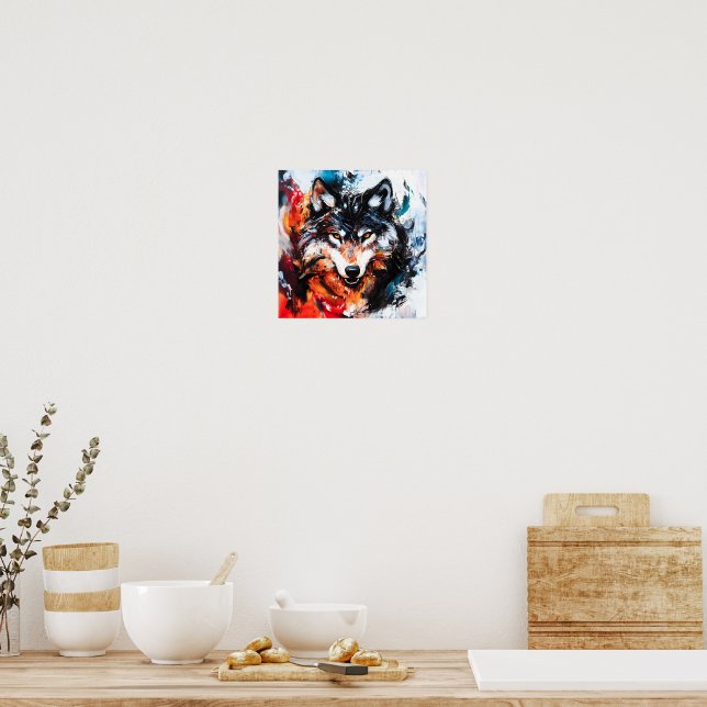 Abstract Wild Spirit Wolf Poster (Kitchen)