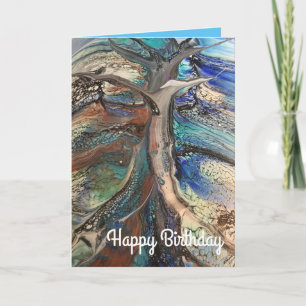 Abstract wild tree birthday holiday card