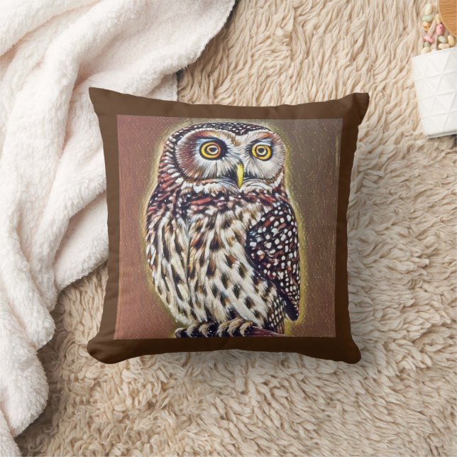 Abstract Wilderness Forest Owl Art Cushion (Blanket)
