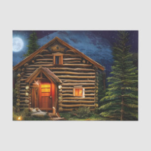 Abstract Wilderness Little Cabin Tissue Paper