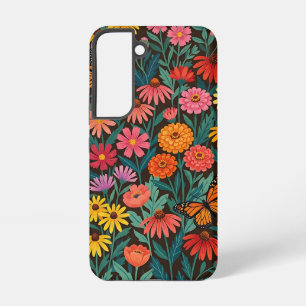 Abstract Wildflowers Butterfly Samsung Cases