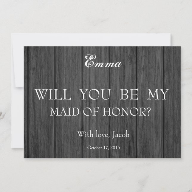 Abstract Will You Be My MAID OF HONOR Invitation (Front)