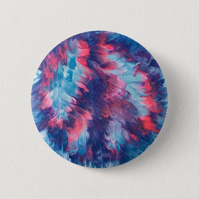 Abstract Wind Blown Pink Purple Peace Sign Buttons (Front)