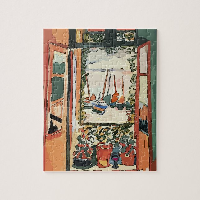 Abstract Window with Wine Glass Jigsaw Puzzle (Vertical)