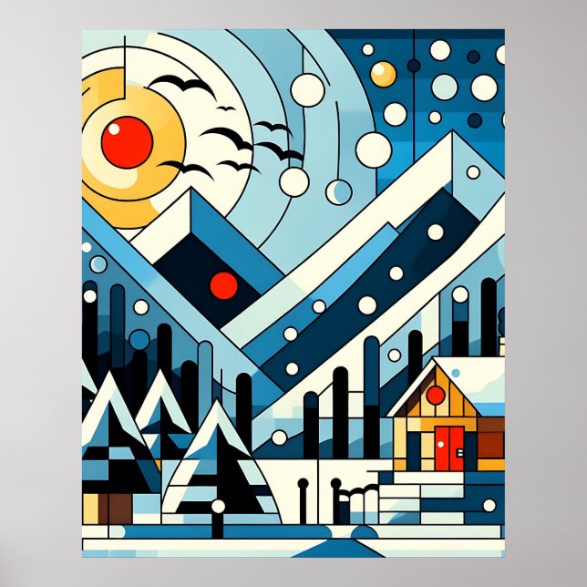Abstract Winter Geometry Poster (Front)
