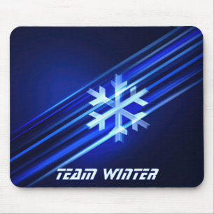 Abstract Winter Illustration with Snowflake  Mouse Pad