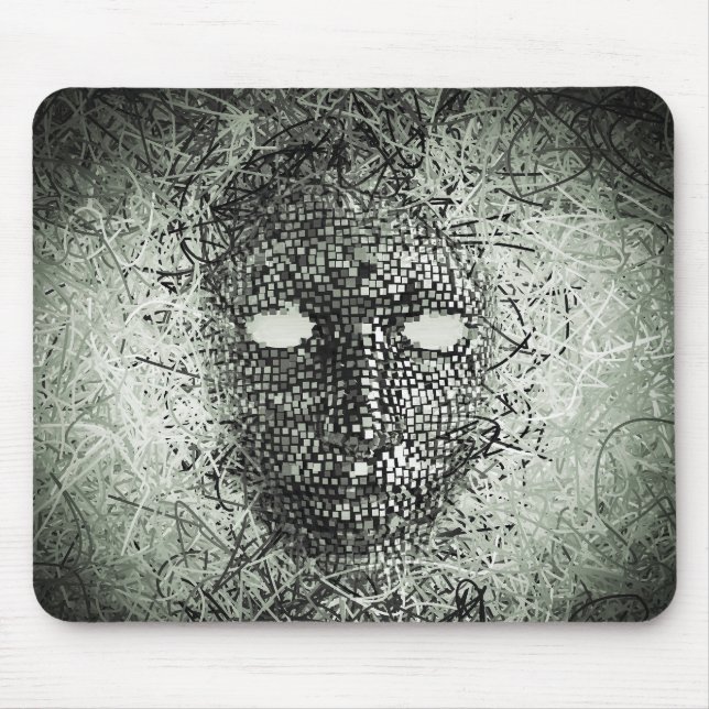 Abstract Wires Mask Mouse Pad (Front)