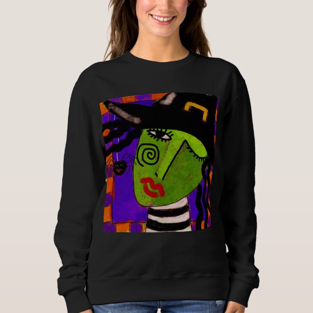 Abstract Witch Halloween Art to Wear Sweatshirt (Front)
