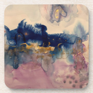 abstract with blue and pink pillow coaster