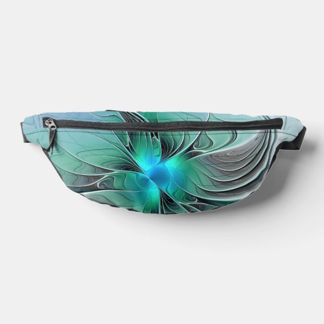 Abstract With Blue, Modern Fractal Art Bum Bags (Lay Down)