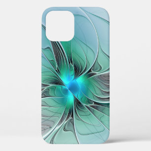 Abstract With Blue, Modern Fractal Art iPhone 12 Pro Case