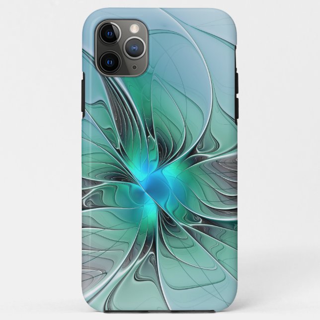 Abstract With Blue, Modern Fractal Art Case-Mate iPhone Case (Back)