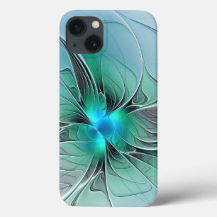 Abstract With Blue, Modern Fractal Art iPhone 13 Case
