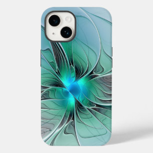 Abstract With Blue, Modern Fractal Art Case-Mate iPhone 14 Case