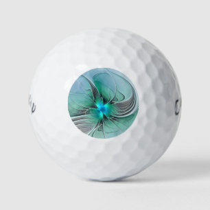 Abstract With Blue, Modern Fractal Art Golf Balls