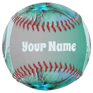 Abstract With Blue, Modern Fractal Art Name Softball