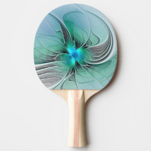 Abstract With Blue, Modern Fractal Art Ping Pong Paddle