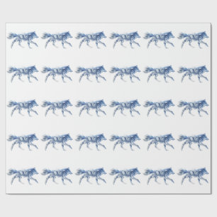 Abstract Wolf Art: Geometric Animal Illustration Wrapping Paper