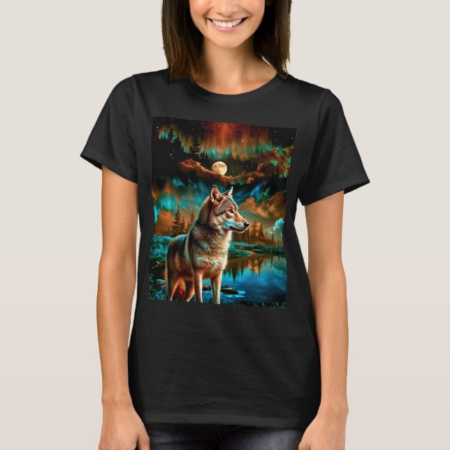Abstract Wolf in Woods T-Shirt (Front)