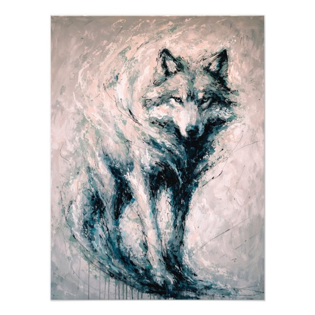 Abstract Wolf Painting Photo Print (Front)
