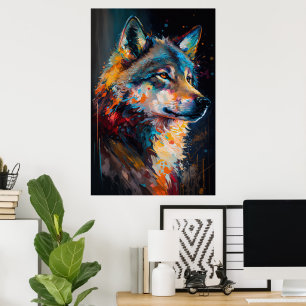 Abstract Wolf Poster