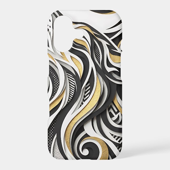 Abstract Wolf Silhouette Gold iPhone Cases (Back)