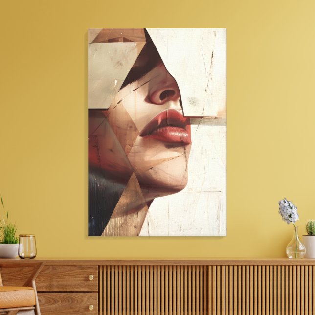 Abstract woman decorative frame canvas print (Insitu(LivingRoom))