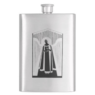 Abstract Woman Drawing Art Vintage Minimalist Hip Flask