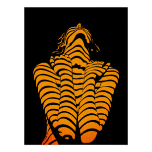 Abstract Woman Expressive Modern Silhouette Poster